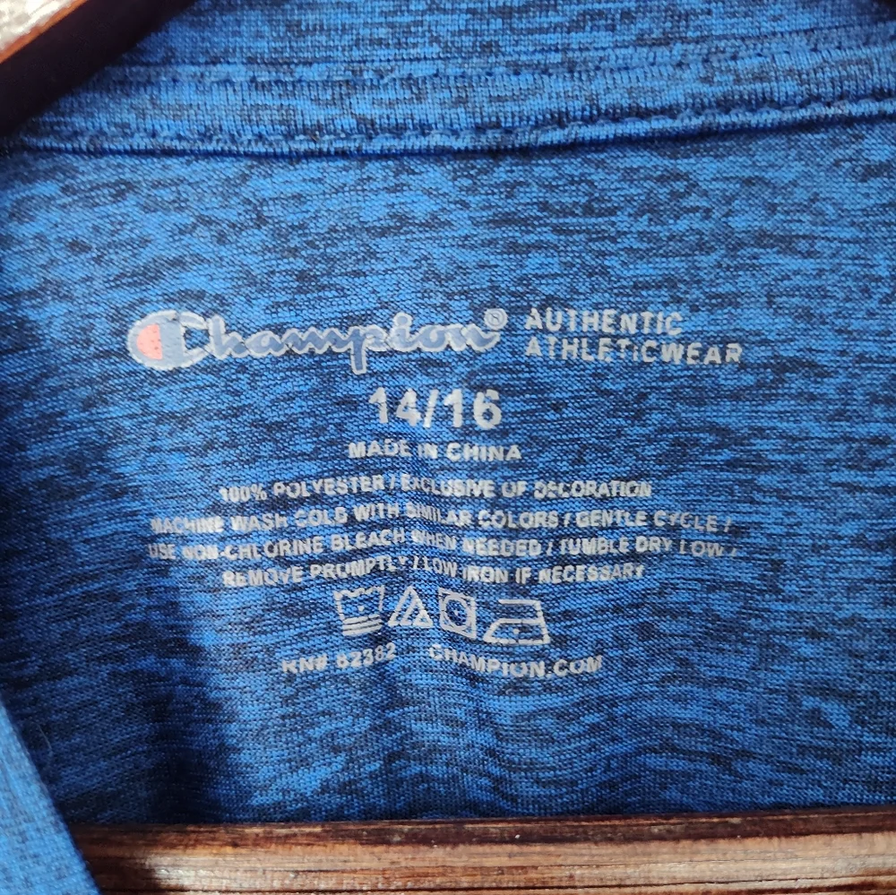 Champion Blue Heathered Youth Athletic Tee Size 14/16